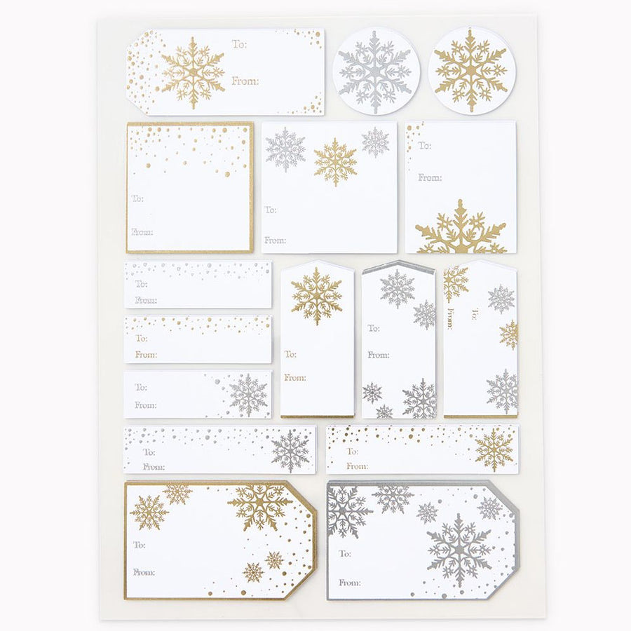 Silver/Gold Snowflakes Adhesive Labels