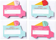 Ice Cream Trucks Classroom Valentine Card Set