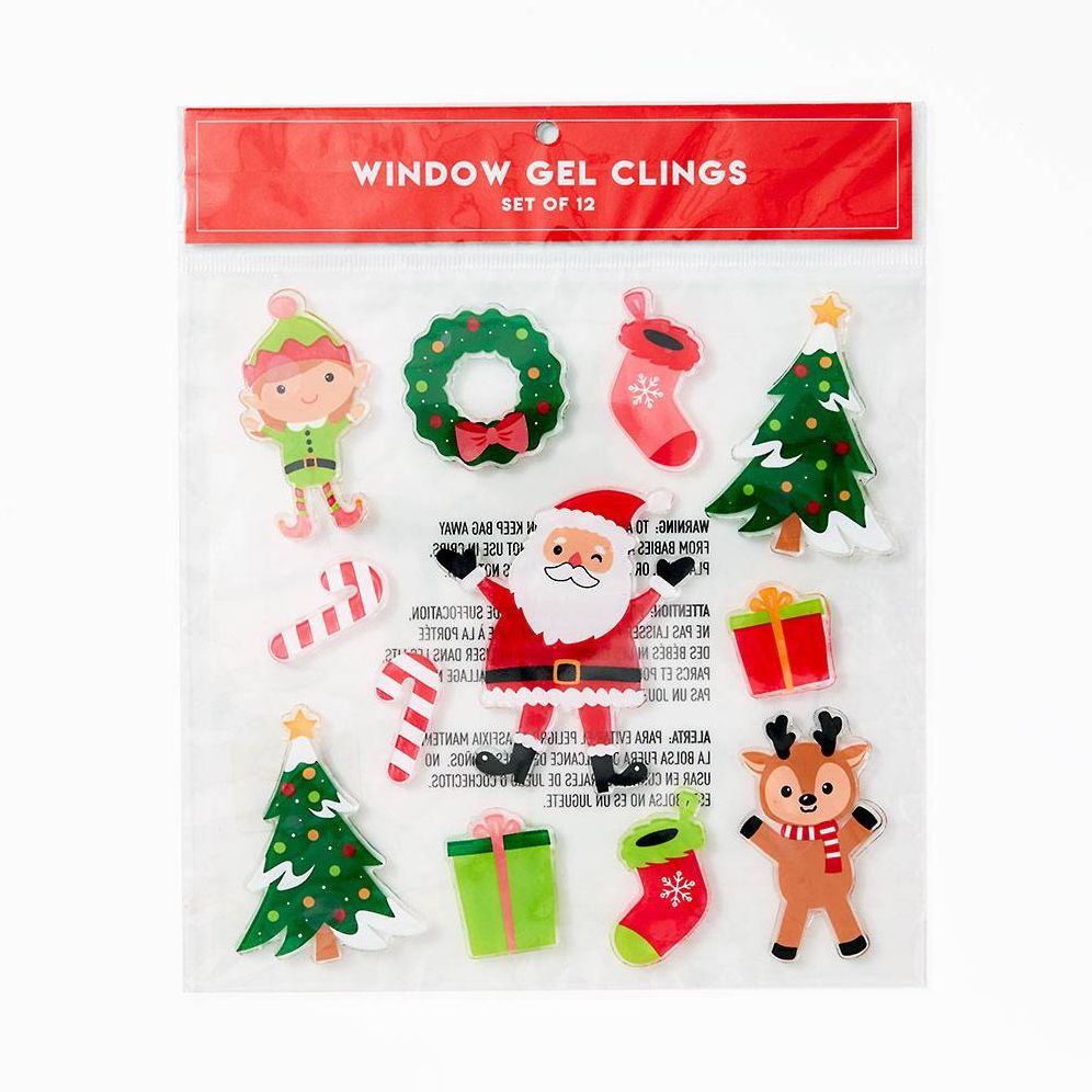 Santa and Elf Window Gel Clings