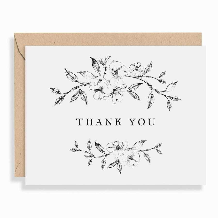 Dogwood Blossom Letterpress Thank You Letterpress Card