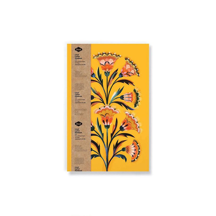 Golden Floral layflat notebook