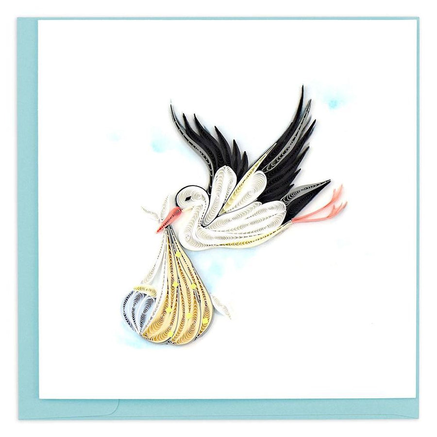 Quilled Special Delivery Stork Baby Greeting Card
