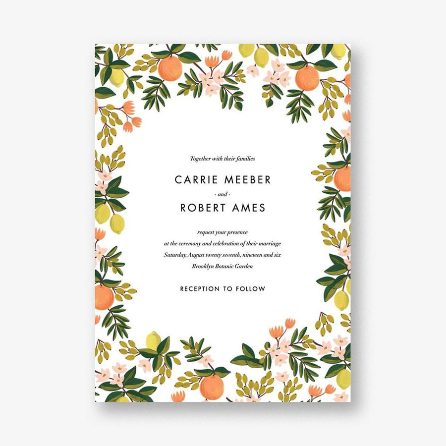 Citrus Orchard Wedding Invitation