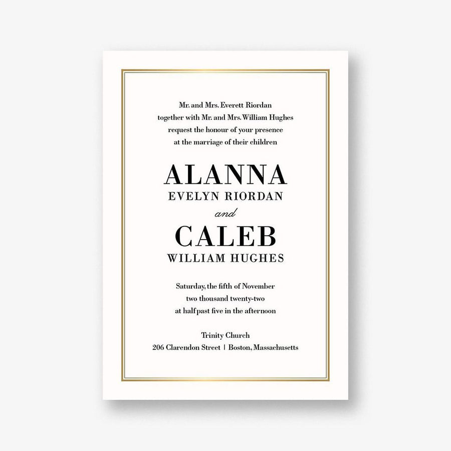 Pinstripe Border Wedding Invitation
