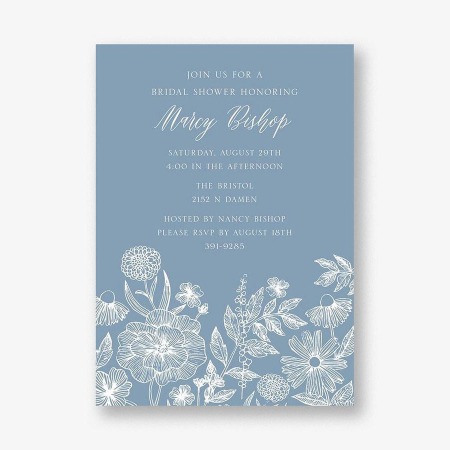 Perennial Sketch Bridal Shower Invitation