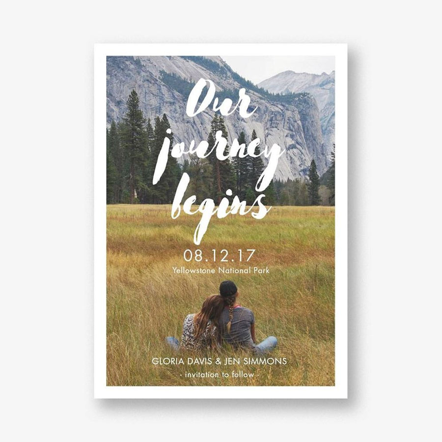 Our Journey Begins Photo Save the Date Card