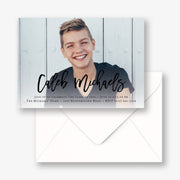 Horizontal Modern Calligraphy Graduation Invitation