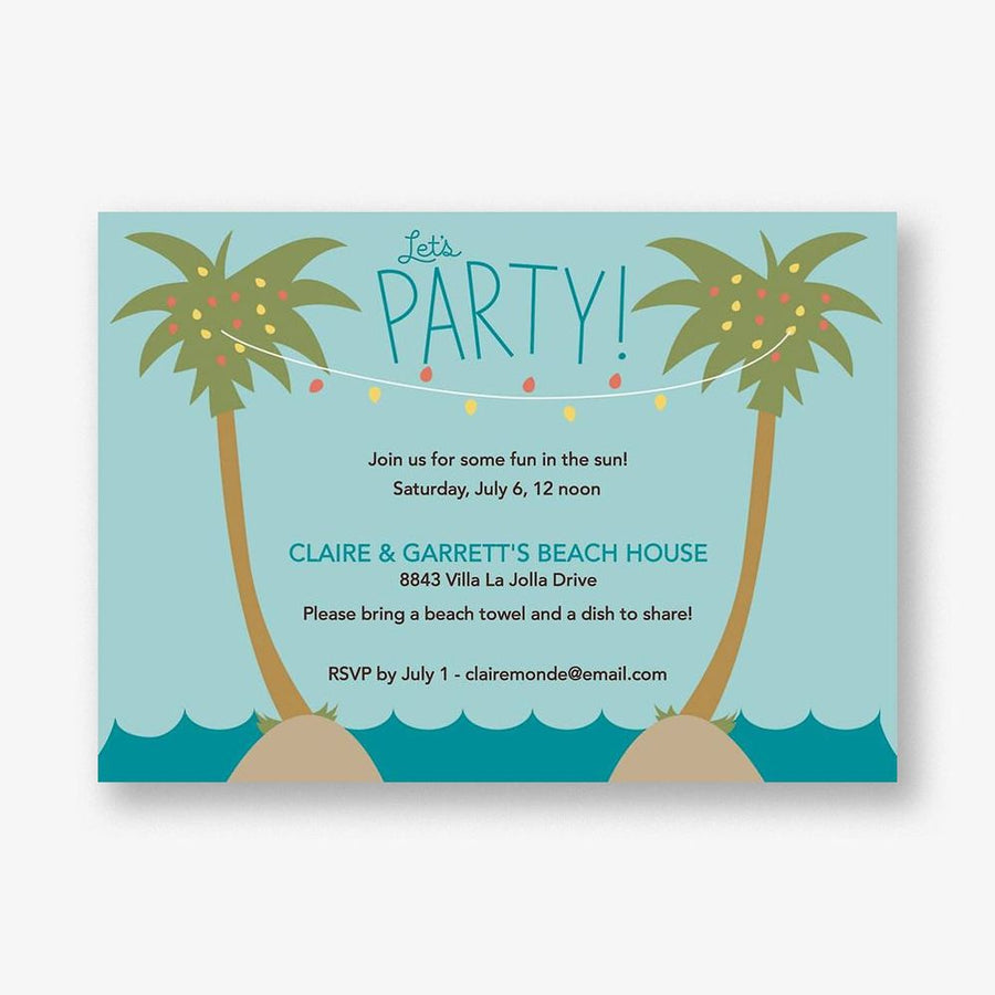Palm Trees Party Invitation
