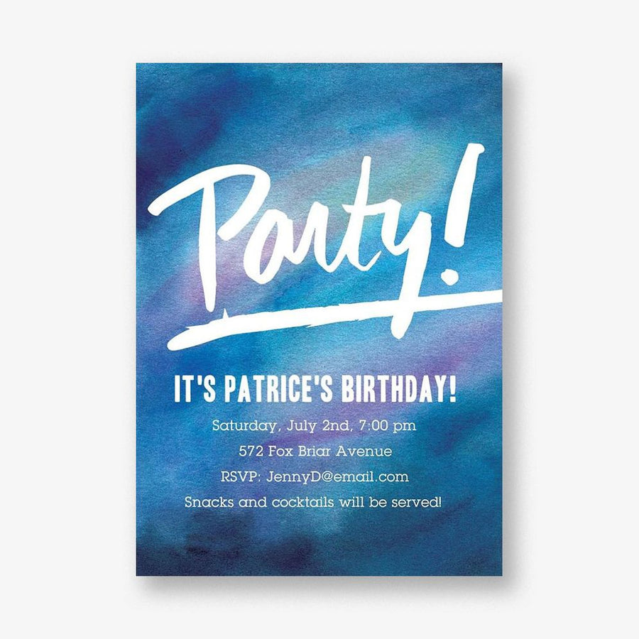 Watercolor Background Party Invitation