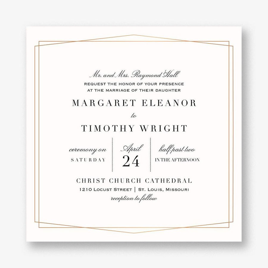 Fineline Foil Wedding Invitation