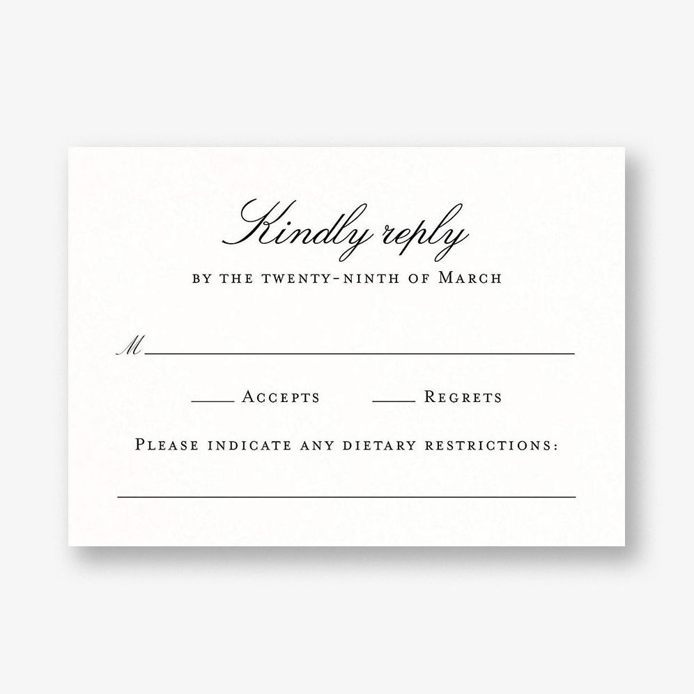 Timeless Elegance Response Card