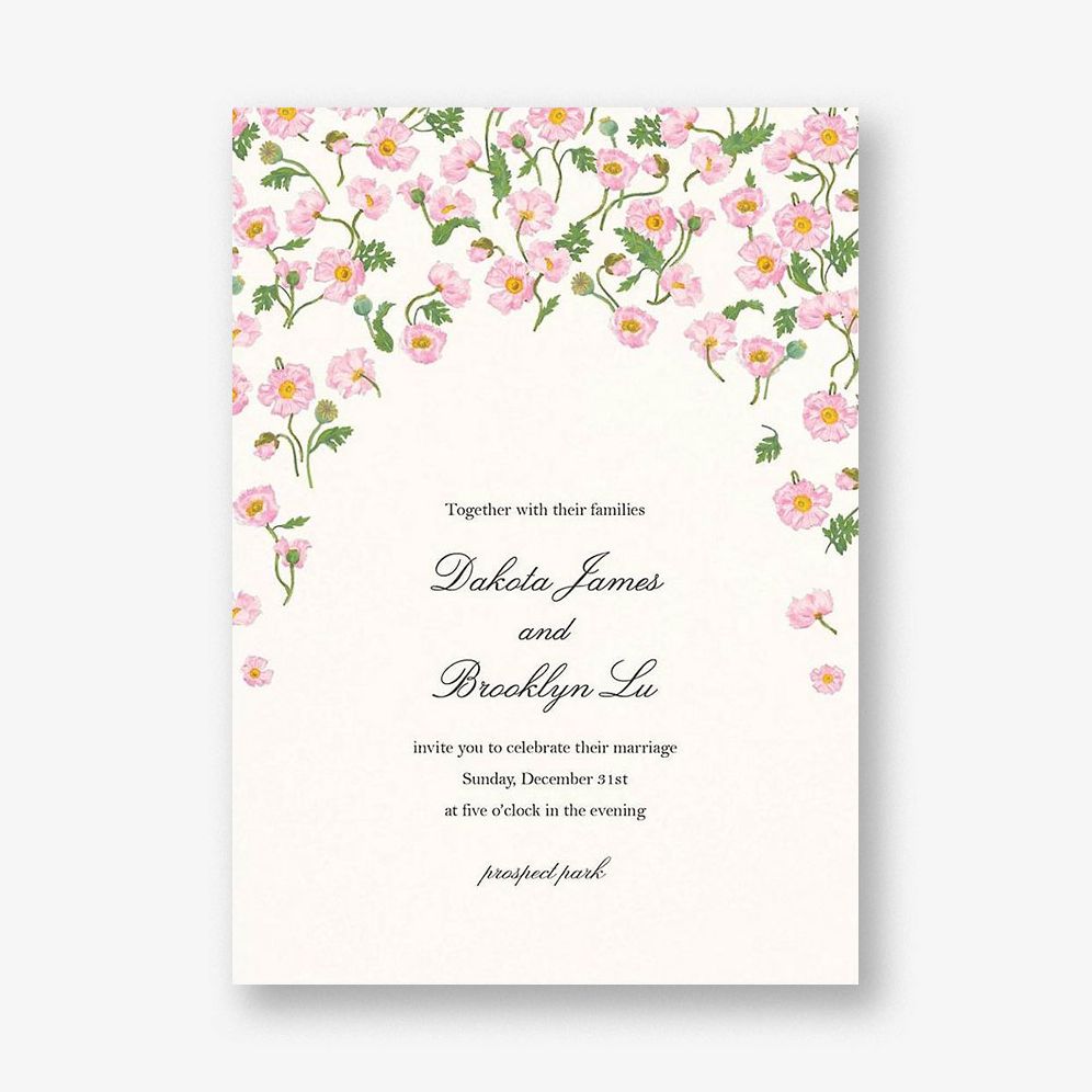 In the Cosmos Cream Wedding Invitation