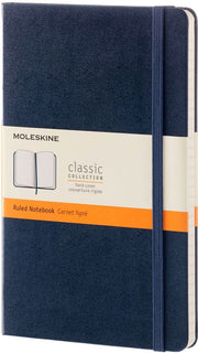 Moleskine Classic Notebook, Large, Ruled, Sapphire Blue, Hard Cover (5 x 8.25)