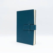 Blue Leather Journal with Leather Flap Closure and Lined Pages